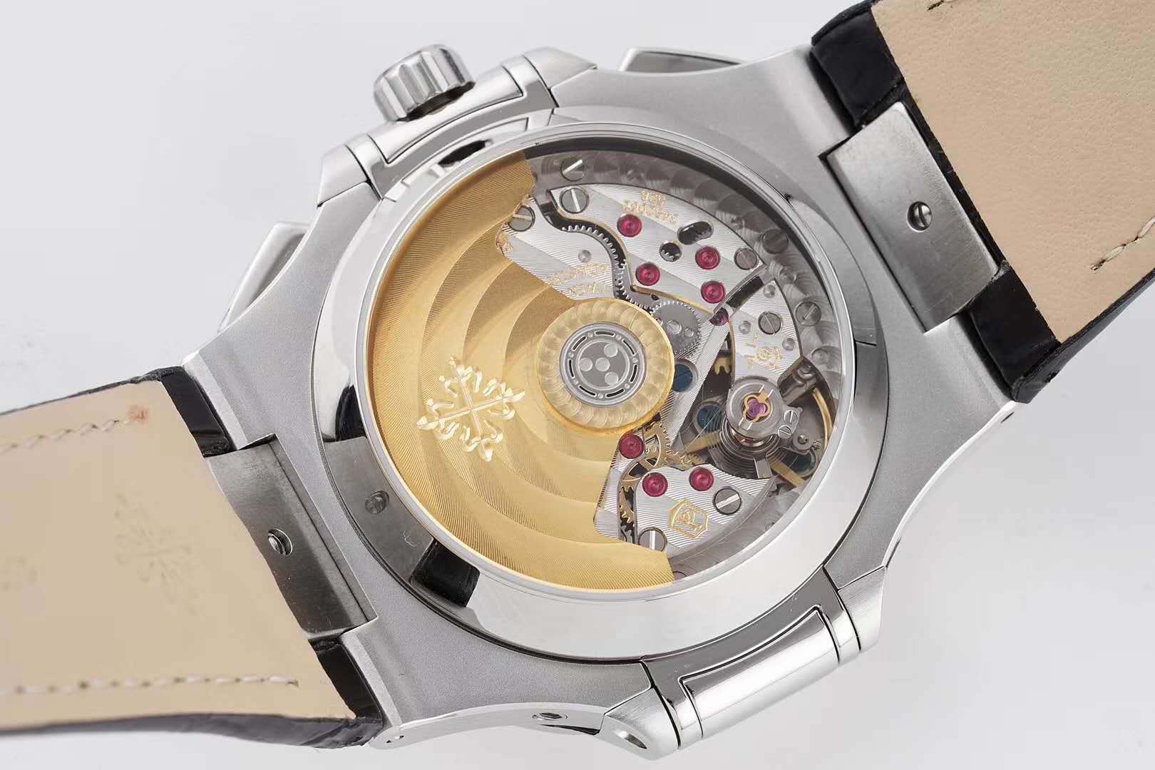 Nautilus 5980/1A-001 Blue Dial in Steel on Leather Strap