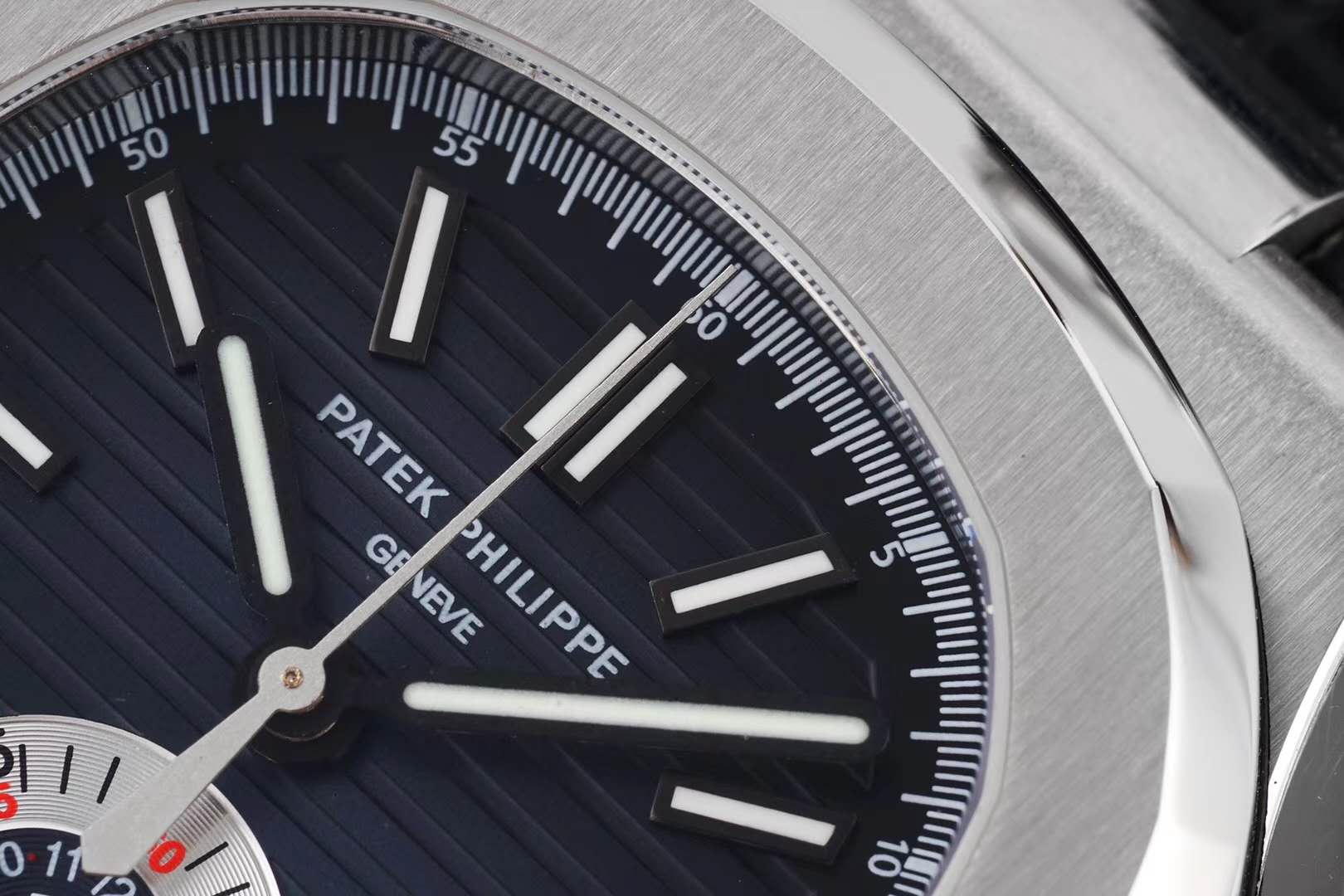 Nautilus 5980/1A-001 Blue Dial in Steel on Leather Strap