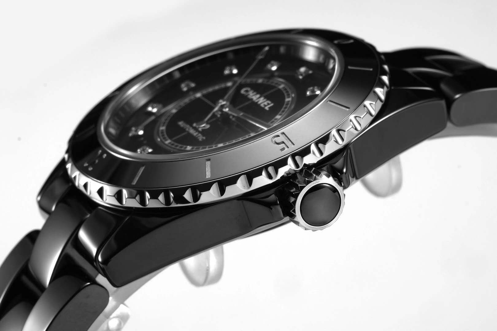 J12 Black Ceramic and Steel with D1am0nd Markers Ref: H5697
