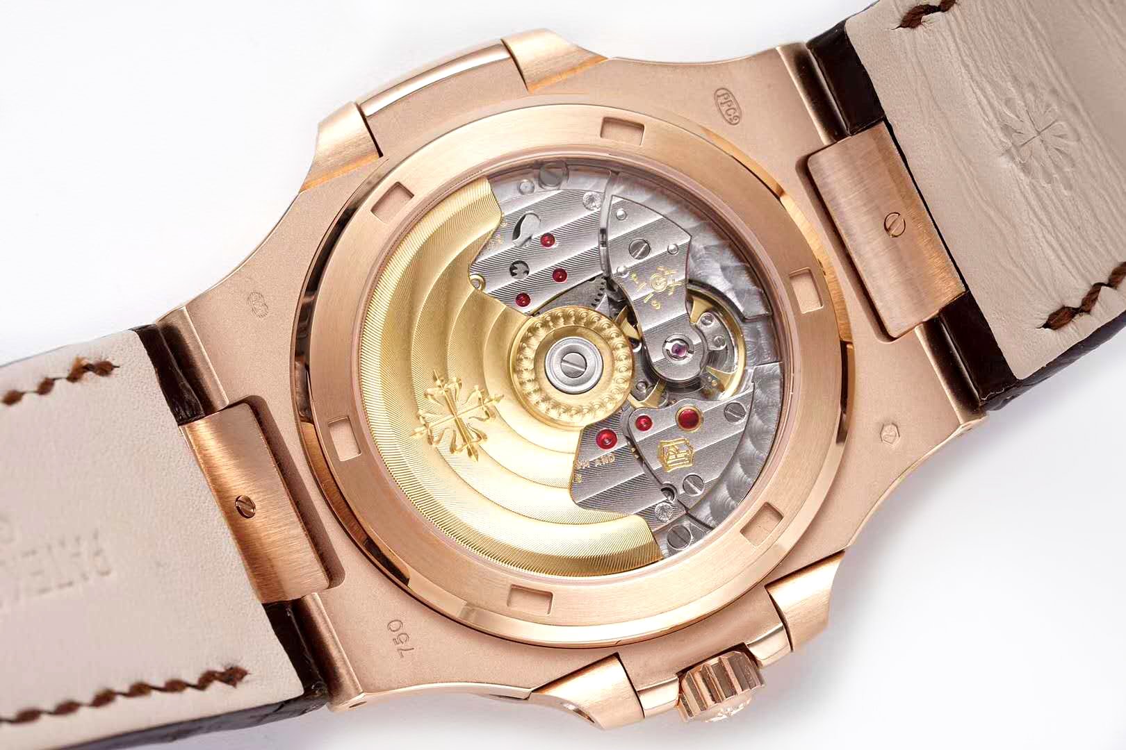 Nautilus Jumbo 5711 Brown Dial in Rose Gold with Brown Leather Strap