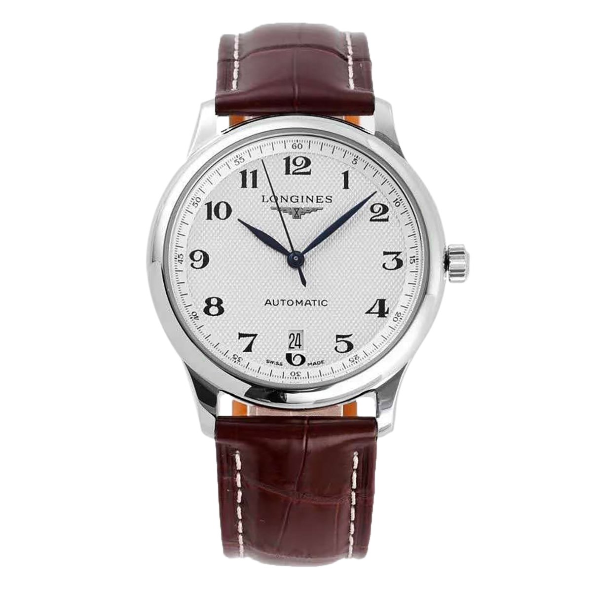 Master Collection White Dial on Brown Leather Strap
