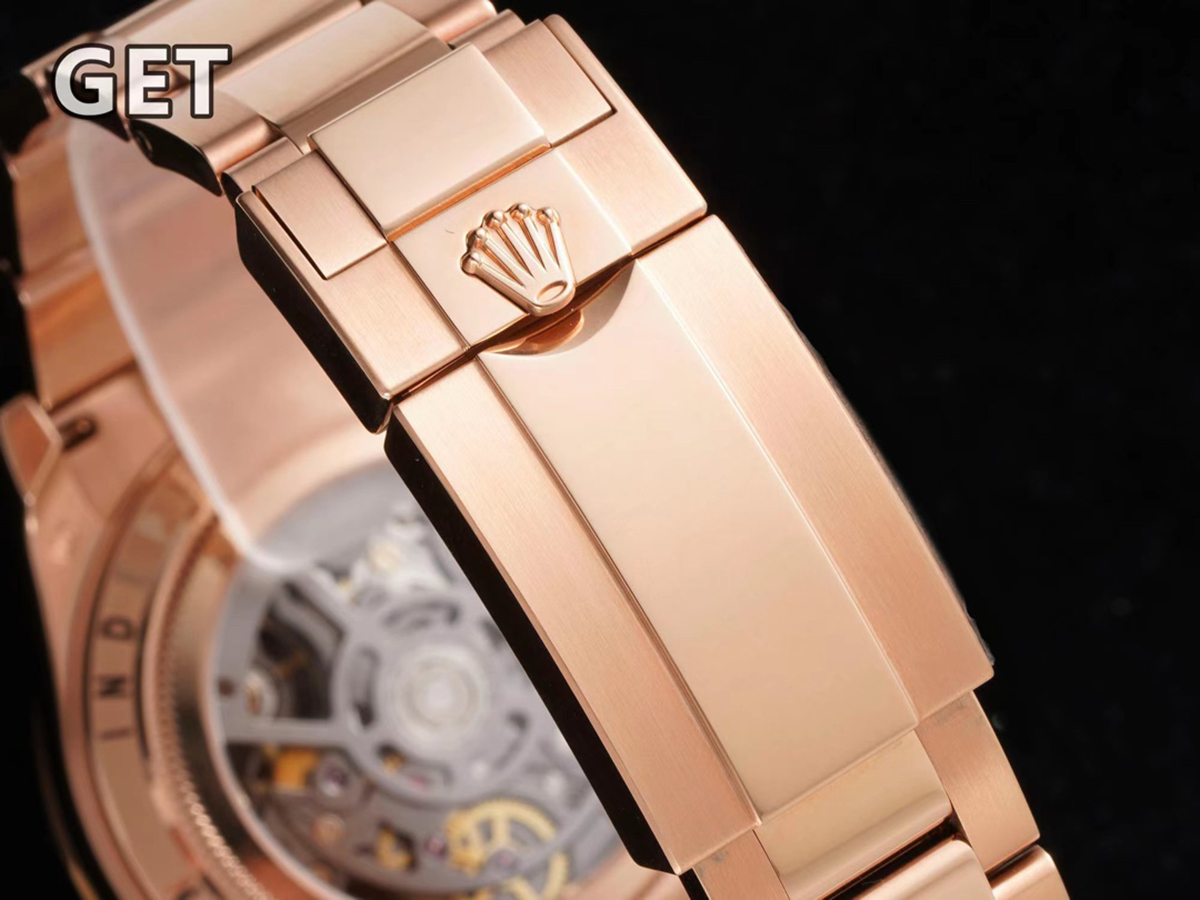 Blaken Daytona Skeleton Dial with Rainbow D1am0nd Bezel in Rose Gold