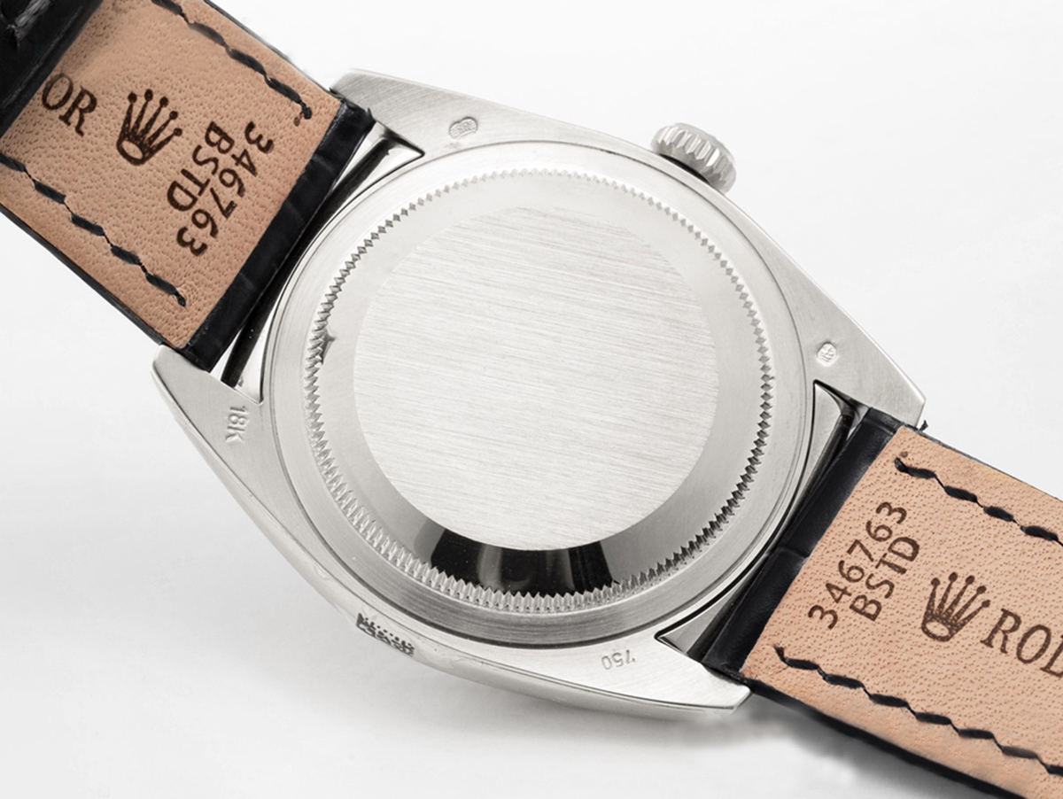 Day-Date 40 Blue Dial in White Gold on Leather Strap