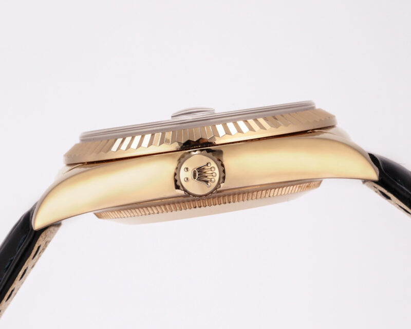 Day-Date 40 Silver Dial in Rose Gold on Leather Strap