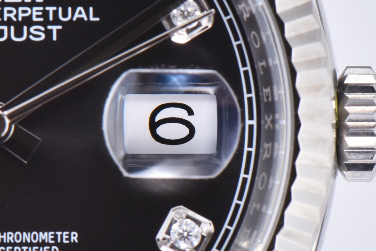 Datejust 36 126234 Bright Black Dial with D1am0nd Marker in Steel in Jubilee Bracelet