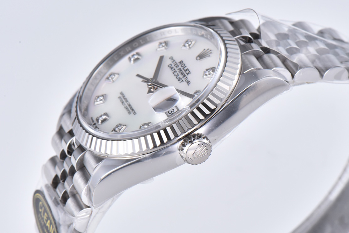 Datejust 36 126234 White MOP Dial with D1am0nd Marker in Steel in Jubilee Bracelet