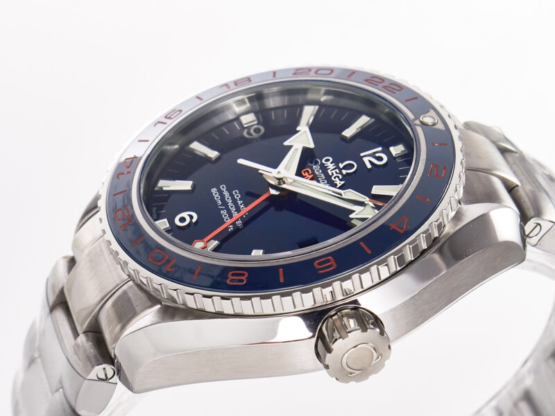 Planet Ocean 600M Co-Axial GMT 43.5mm VSF 1:1 Best Edition Blue Dial Blue Ceramic Bezel on SS Bracelet A8605 S*per Clone