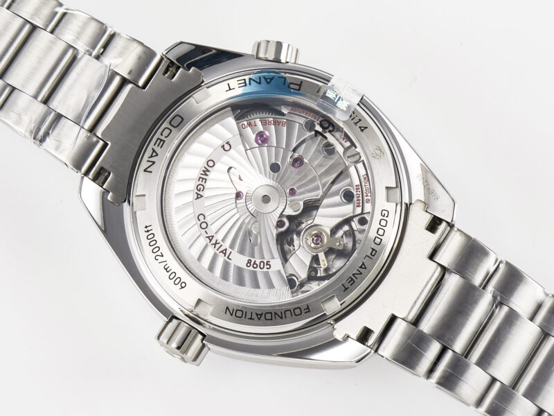 Planet Ocean 600M Co-Axial GMT 43.5mm VSF 1:1 Best Edition Blue Dial Blue Ceramic Bezel on SS Bracelet A8605 S*per Clone